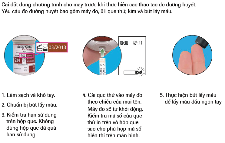 Hướng dẫn sử dụng máy đo đường huyết Accu Chek