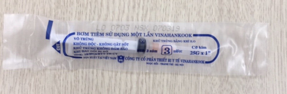 Bơm tiêm sử dụng một lần Vinahankook 3ml/cc 1