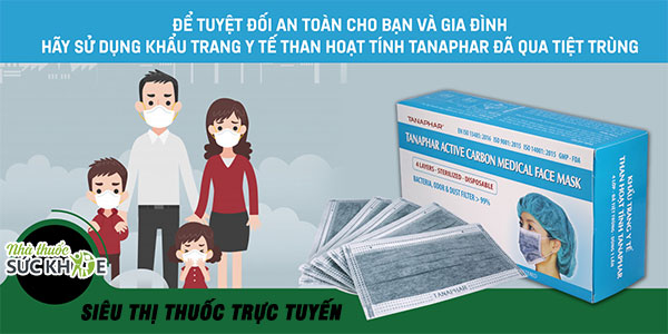 Mua Khẩu trang y tế Tanaphar 4 lớp than hoạt tính, chống vi khuẩn, Giá tốt