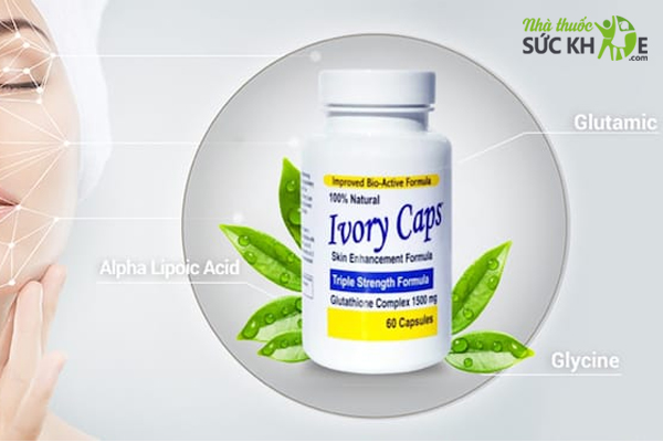 Thành phần trong viên uống hỗ trợ trắng da Ivory Caps Glutathione