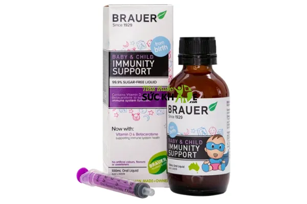 Siro Brauer Immunity hỗ trợ tăng Sức Đề Kháng Cho Bé từ 6 tháng