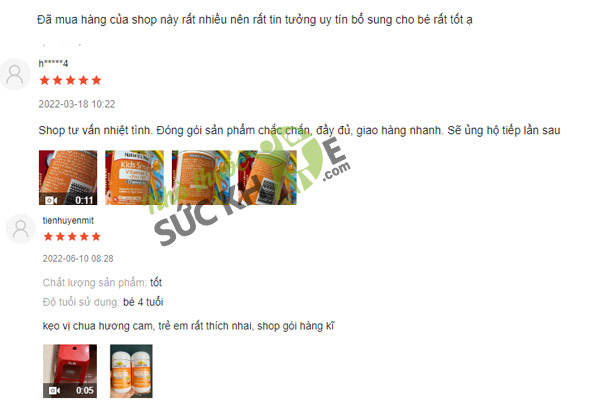 Review của người dùng Nature’s Way Kids Smart Vitamin C + Zinc + D3