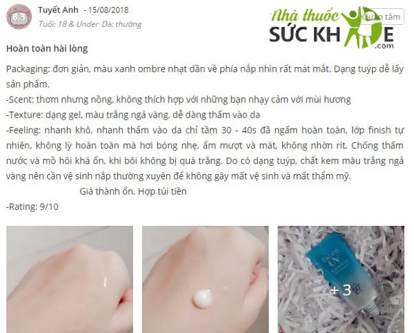 Review kem chống nắng Biore UV Aqua Rich