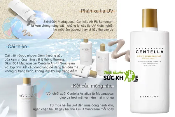 Kem chống nắng cho bà bầu thuần vật lý Centella Skin 1004