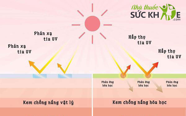 Phân biệt kem chống nắng vật lý và kem chống nắng hóa học 