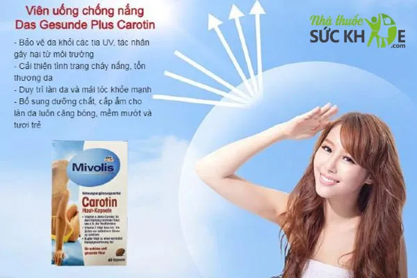 Viên uống chống nắng Carotin Das Gesunde Plus