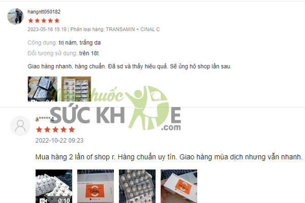 Review viên uống Cinal C từ người dùng