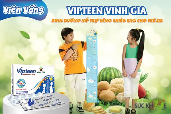 Thuốc tăng chiều cao Vipteen bổ sung Vitamin D - MK7 - canxi