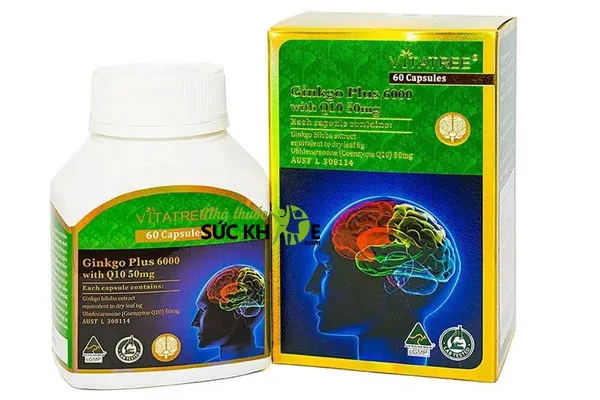 Thuốc bổ não Vitatree Ginkgo Plus 6000 With Q10 50mg