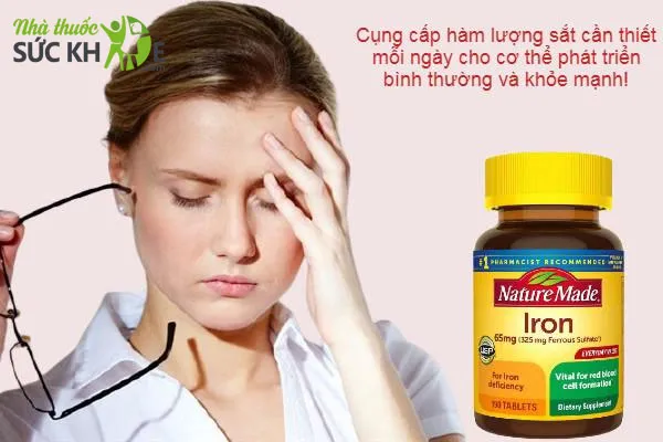 Thuốc sắt cho bà bầu của Mỹ Nature Made Iron