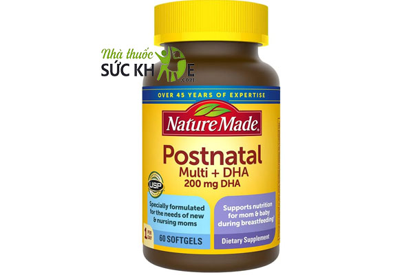 Viên uống Nature Made Postnatal Multi DHA  mẫu mới