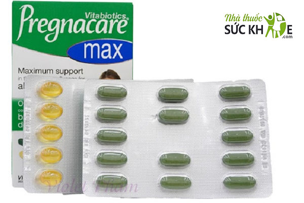 Vitamin bà bầu Pregnacare Max gồm viên xanh và vàng