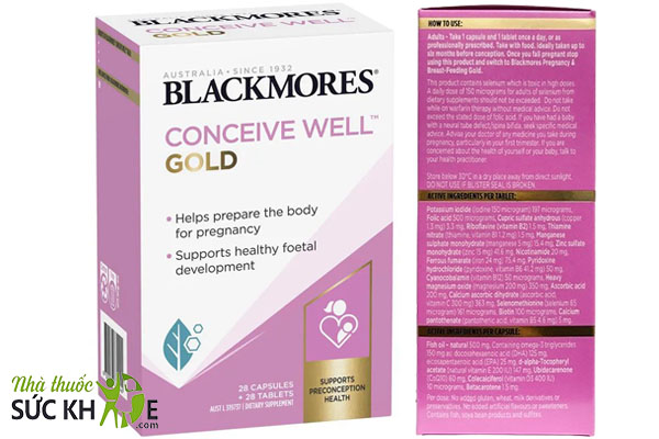 Thành phần trong những viên uống Blackmore Conceive Well Gold