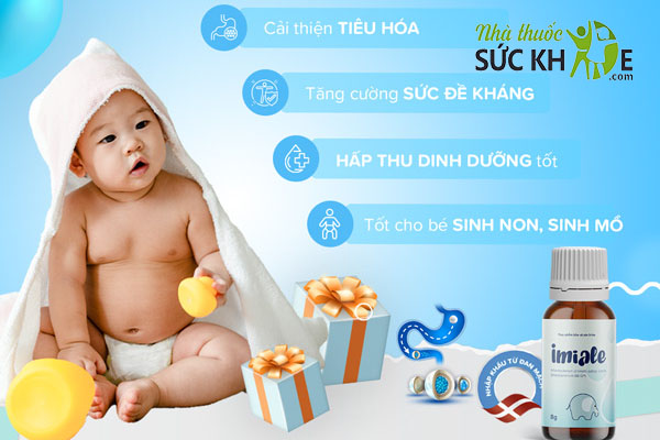 Lợi khuẩn Imiale hỗ trợ trẻ hấp thu dinh dưỡng, tăng cân đều