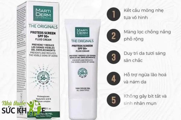 Kem chống nắng Martiderm The Originals Proteos Screen SPF50+ Fluid Cream